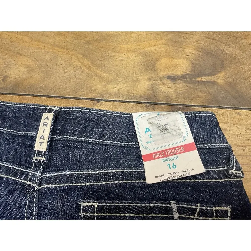 Ariat Real Girls Mid Rise Trouser Jeans 16 Embroidered Western Cowgirl NWT